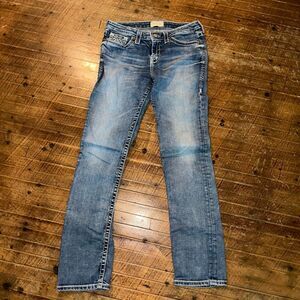 Big Star distressed Kate Straight embroidered size 28 jeans